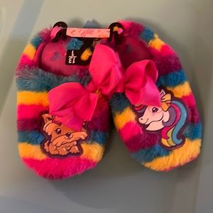 Girls JoJo Siwa rainbow house slippers new unicorn and dog